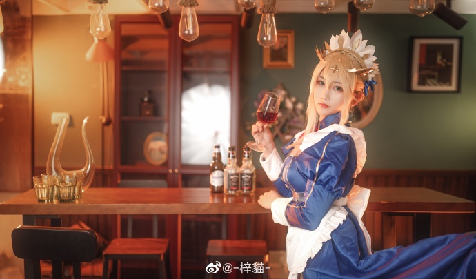 【COS正片】FGO白枪呆cos同人女仆礼服 cn梓貓