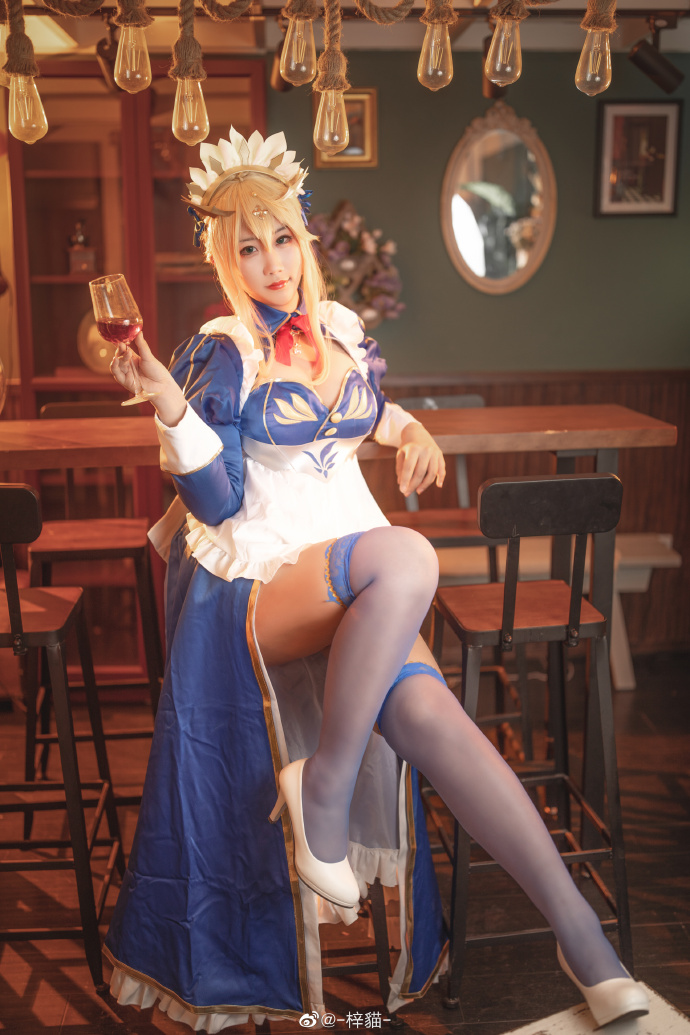 【COS正片】FGO白枪呆cos同人女仆礼服 cn梓貓