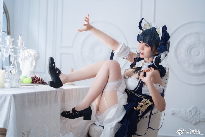 【COS正片】碧蓝航线柴郡cos 超可爱的皇家女仆猫 cn镜酱