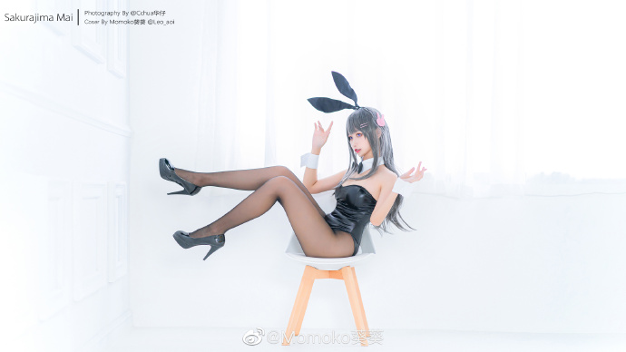 【COS正片】青春猪头少年不会梦到兔女郎学姐 樱岛麻衣cos Momoko葵葵