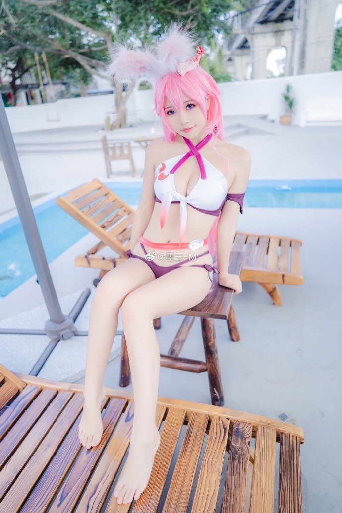 【COS正片】崩坏3八重樱泳装cos 海滨热梦 CN墨玉-M