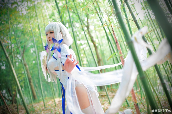 【COS正片】碧蓝航线光辉旗袍cos钟情春日,清新靓丽 cn楚楚子