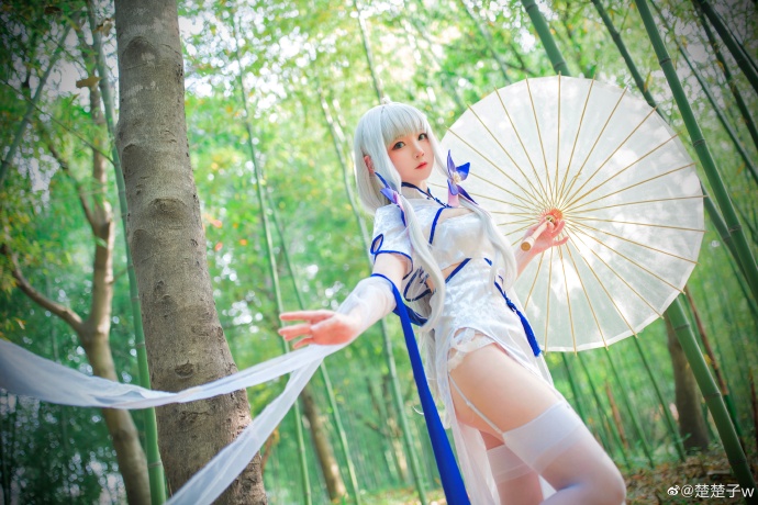 【COS正片】碧蓝航线光辉旗袍cos钟情春日,清新靓丽 cn楚楚子