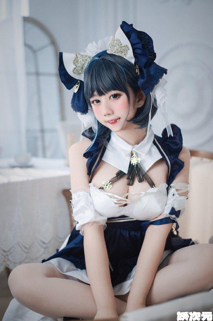 【COS正片】碧蓝航线柴郡cos 超可爱的皇家女仆猫 cn镜酱