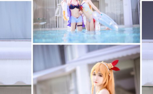 【COS正片】公主连结泳装ver 凯露&佩可莉姆夏日水着cos cn秋楚楚&阮邑