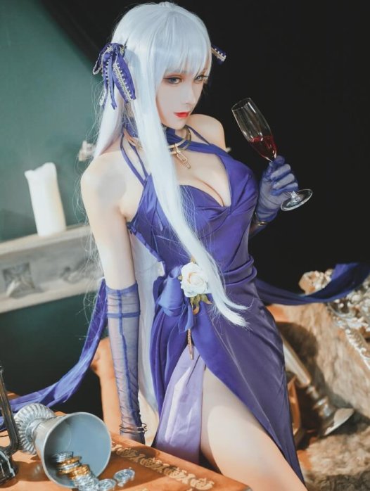 【COS正片】碧蓝航线贝尔法斯特礼服cos 优雅而高贵的从者 cn奶狮