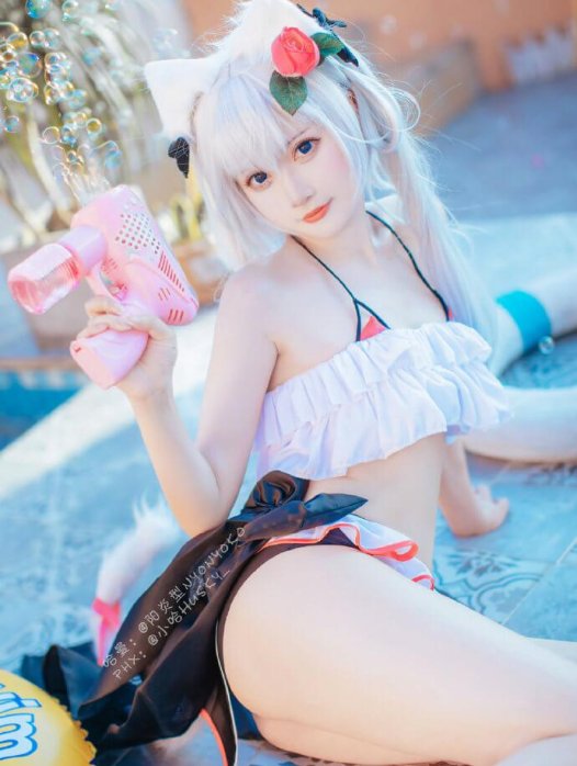 【COS正片】碧蓝航线4周年 哈曼泳装cos cn菠萝