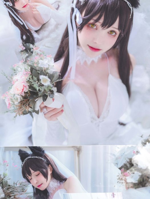 【COS正片】碧蓝航线爱宕犬花嫁白花的誓言cos cn一千只猫薄禾