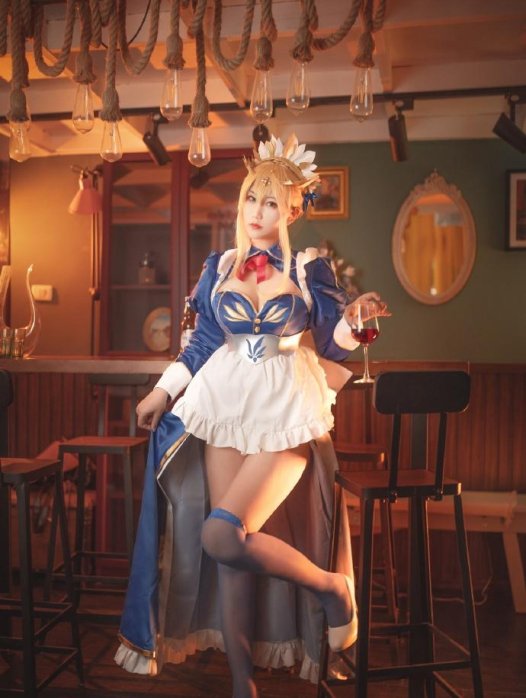 【COS正片】FGO白枪呆cos同人女仆礼服 cn梓貓