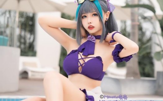 【COS正片】碧蓝航线柴郡泳装cos 甜蜜的海滩约会吧！ Momoko葵葵