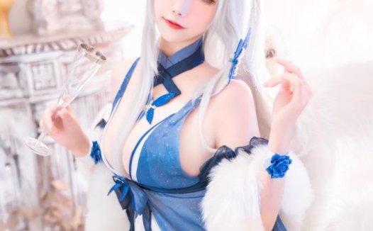 【COS正片】碧蓝航线 信浓胧月十夜cos唯美宴会礼服 Momoko葵葵