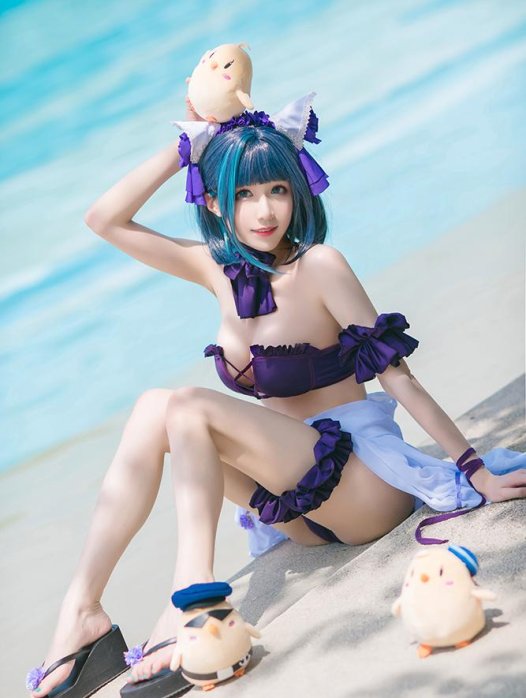 【COS正片】碧蓝航线柴郡泳装cos Dating Summer! Tomoyo酱
