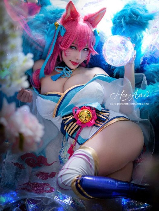 【COS正片】英雄联盟阿狸灵魂莲华皮肤cosplay cn雨波