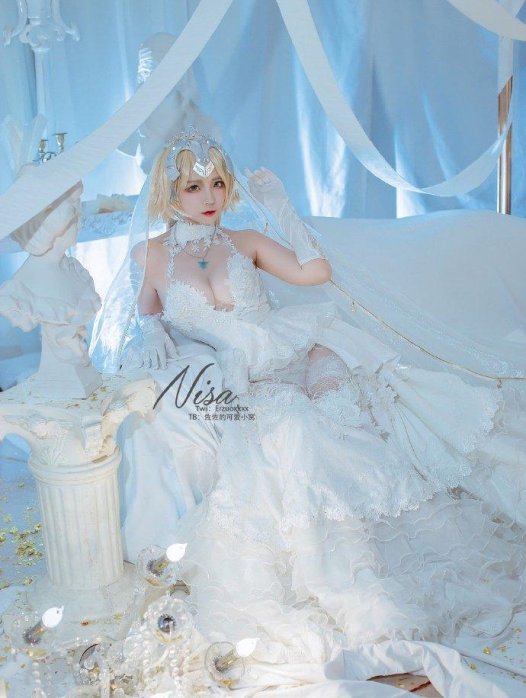 【COS正片】FGO圣女贞德花嫁cos 唯美高贵气质 cn二佐Nisa