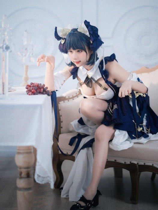 【COS正片】碧蓝航线柴郡cos 超可爱的皇家女仆猫 cn镜酱