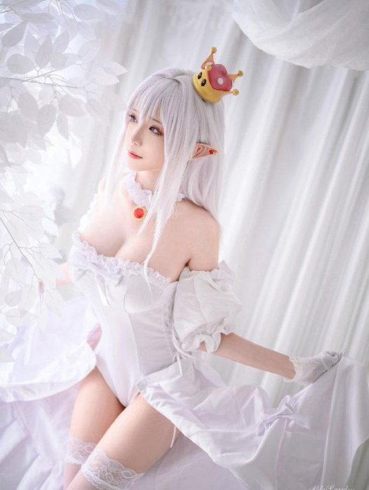 【COS正片】超级马里奥幽灵姬cos 白丝魅力公主 cn青青子Ak