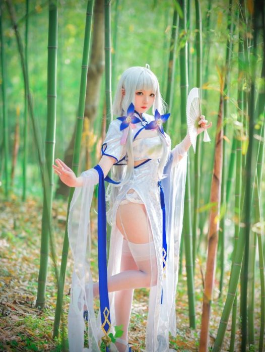 【COS正片】碧蓝航线光辉旗袍cos钟情春日,清新靓丽 cn楚楚子