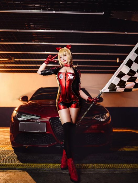 【COS正片】FGO尼禄赛车娘cos 惊艳的香车美女 cn九曲Jean
